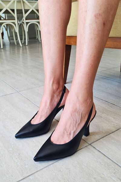 Gökhan Talay Texass Black Skin Medium Heels (8 cm) Heeled Shoes