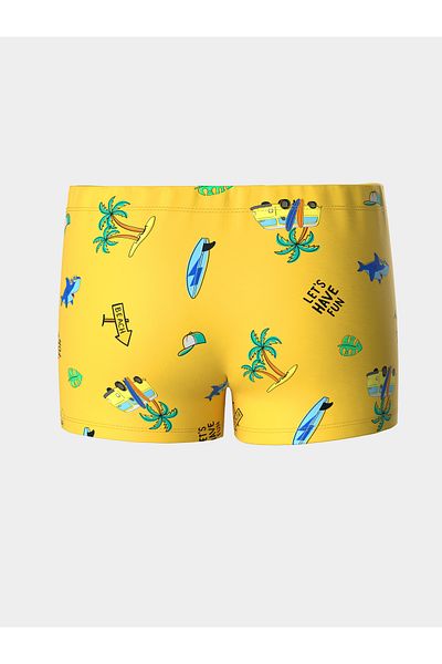 LC Waikiki Printed Boys' Swim Shorts with Elastic Waist
