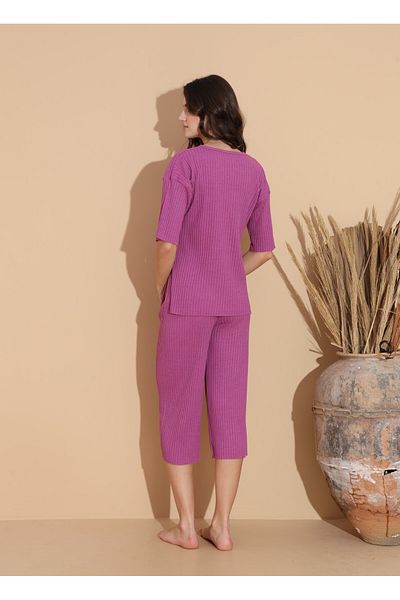 Intisimo Women's Pajamas, Three Quarters, Cotton, Bunnies, Purple - Xxl
