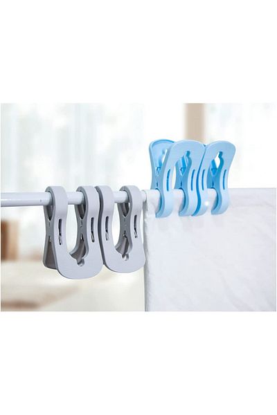 Dsplopk Set of 10 Dsplopk towel/lounger clips, plastic, blue/gray, 12.5 x 6.4 x 7.8 x 6 cm