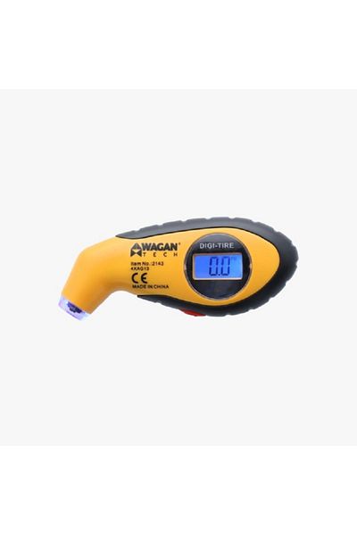 Wagan Digital Tire Gauge with LED Light Yellow and Black