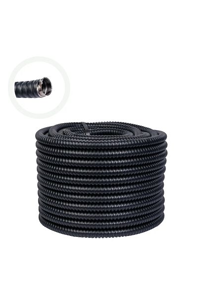 COBI SMART® Tub copex flexibil, diametru 26 mm, 25 m, metalic cu invelis PVC, negru - COBI SMART®