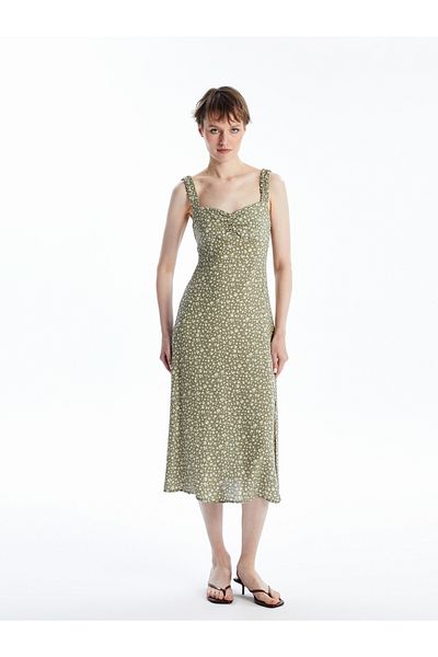 LC Waikiki Heart Collar Floral Women's Dress
