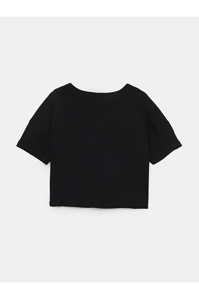 LC Waikiki Tricou Crop pentru fetiță cu gât crew