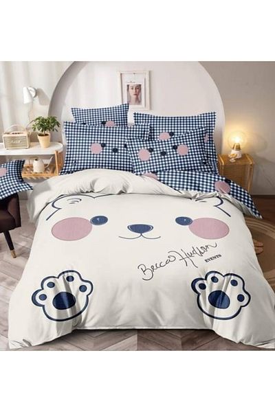 CHIRASO CHIRASO 3D Bedding, FINET, 6 Pieces, Sheet 235x240, 4 Pillowcases, Teddy Bear