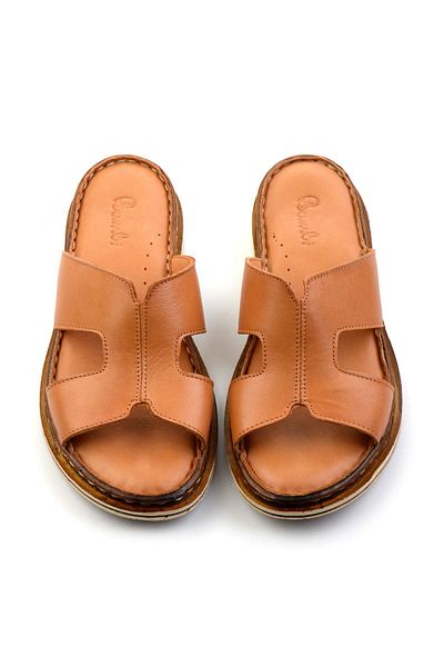 Bambi Taba Leather Women's Slippers K04907031403