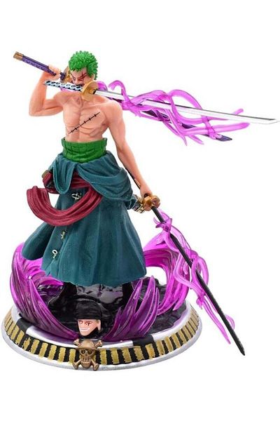 ONE PİECE Roronoa Zoro Figurine from One Piece – 3 Sword Design, 20 cm height, High-Quality PVC Material –