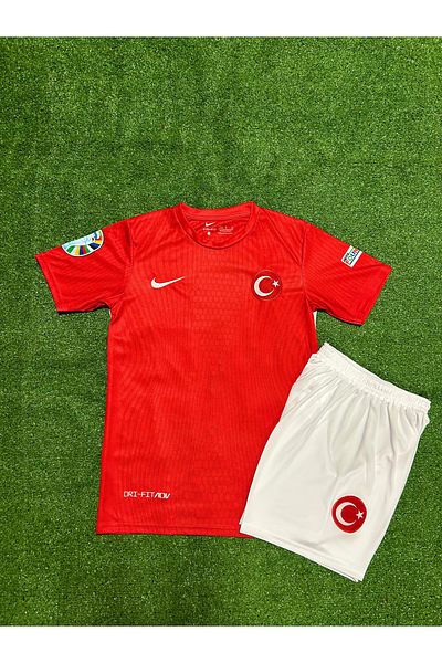 MONTENERO T.Ü.R.K.I.Y.E E.U.R.O 2024 Y.U.N.U.S A.K.G.U.N Home Kids Jersey (Red)