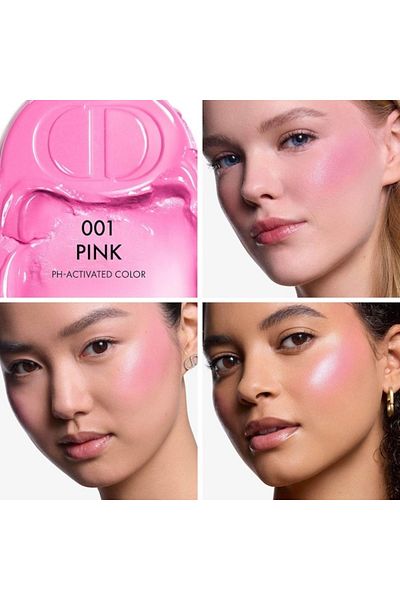 Dior Rosy Glow Blush Stick 001 Pink – Cool-toned Pink Cream Blush, Hydrating & Radiant Glow – 6g