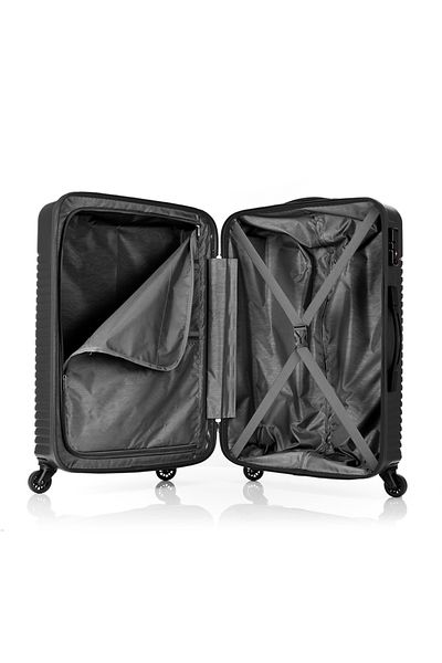 American Tourister حقيبة سفر SKYPARK 78/29 صلبة دوارة - قفل TSA، لون أسود
