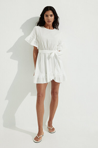 H&M Fırfırlı Elbise