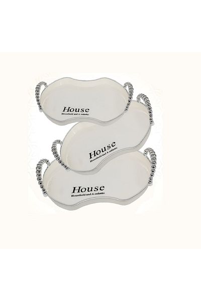 rexa Butterfly Shape Fruit Serving Trays – 3-Piece Plastic Dishware Set for Ramadan & Party Use