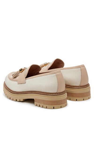 Pollini Women's Loafers beige POLLINI-SA10144G1MTO112A SCARPAD.CENA40 CANVAS+BOTT.DESERT