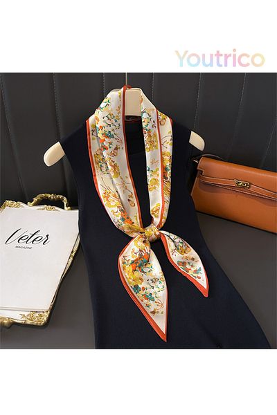 Youtrico Long silk scarves,Headbands,Flowers,Plants,147cm