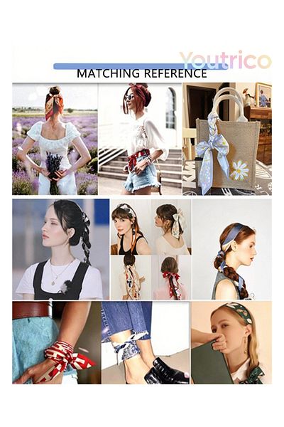 Youtrico Long silk scarves,Headbands,Fashionable retro - steed chain - street,147cm