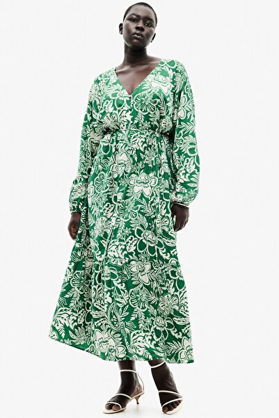 H&M Kuşaklı Krep Elbise