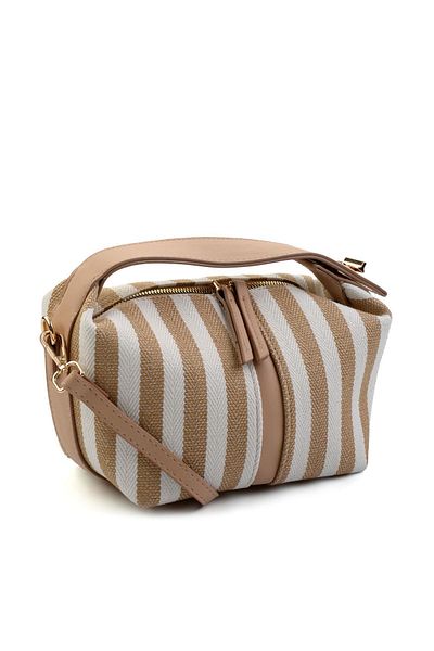 Bambi Γυναικεία τσάντα Messenger Camel Striped C06486250618