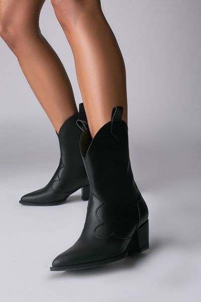 Vanilla Days Novia black genuine leather boots