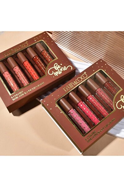 Teo Lipstick Set, KEVIN & COCO, Be Mine 5 Colors, 14.4 x 10.9 x 2.5 cm, Pink/Red, Variant B