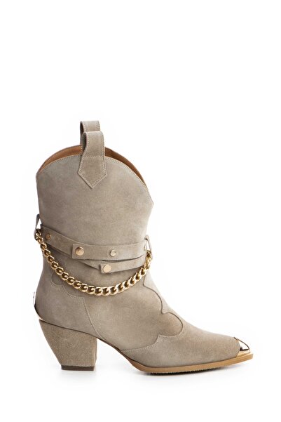 Vanilla Days Ciocate Bushra piele intoarsa nude de dama cu accesorii aurii