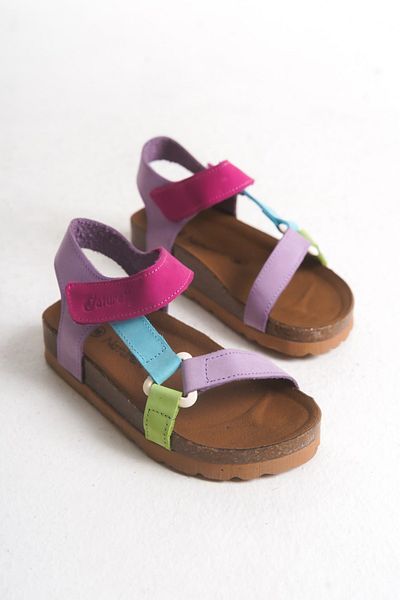 Naturex Genuine Leather Orthopedic Children's Sandals Colorful Velcro Comfortable Sole Sandals Summer Daily Sandals