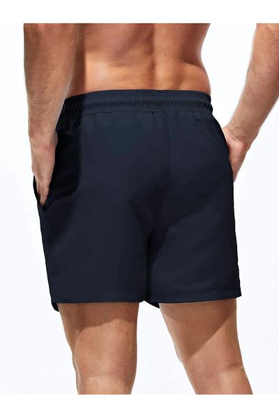 MEYASU Black Men's Basic Standard Size Swimsuit Swim Shorts