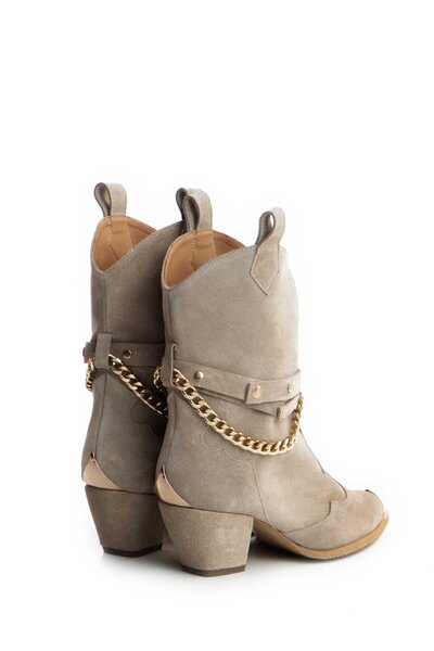 Vanilla Days Ciocate Bushra piele intoarsa nude de dama cu accesorii aurii