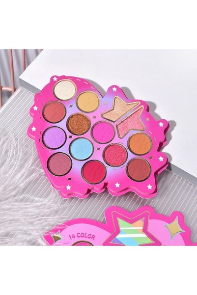 The Hub Set paleta machiaj Kevin&Coco, 14 farduri pleoape, Red Heart Eyeshadow Palette, 21x20.5x2.2 cm