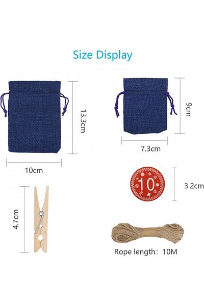 LANMOK Set de 24 de genți LANMOK, textil, gri/albastru, 9/13,3 cm