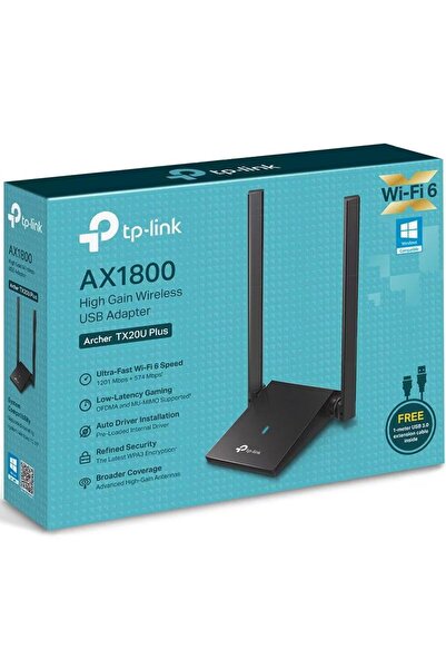 TP-LINK TP-Link Archer TX20U Plus Wireless Adapter, AX1800, Dual-Band, WiFi 6, MU-MIMO, USB 3.0 (Black)