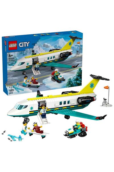 LEGO City Emergency Air Ambulance Aircraft 60465 - Snowmobile for Children 6 Years Old and Above