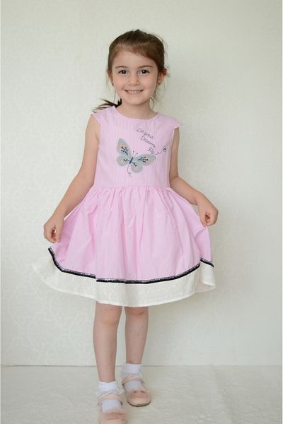 Sevimli Rochie pentru fete Rochie de vara brodata cu fluturi