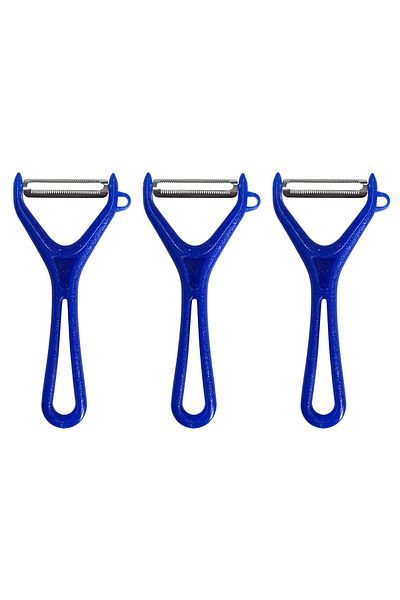 Saban Horizontal Blade Vegetable and Fruit Peeler Solingen Blue 3-Piece – Stainless Steel Blade, Ergonomic S