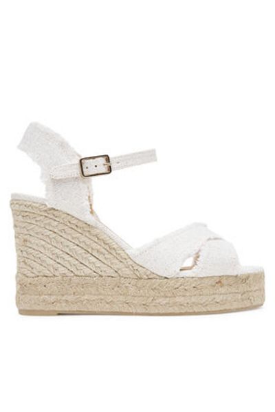 Castaner Espadrile de damă albe CASTANER-022360-4078 ALB/AURIU