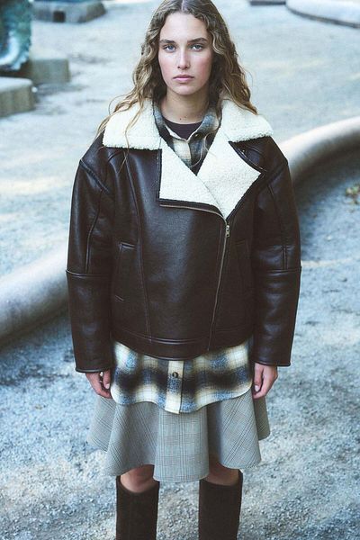 H&M Teddy-lined biker jacket