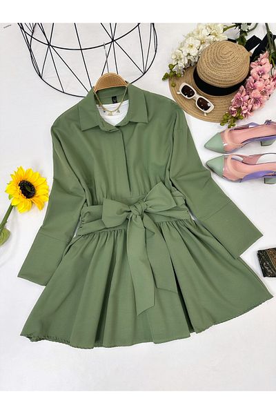 YEDİLALE Belly Tie Style Long Sleeve Tunic 1 Size(36/38) 2 Size(40/42)