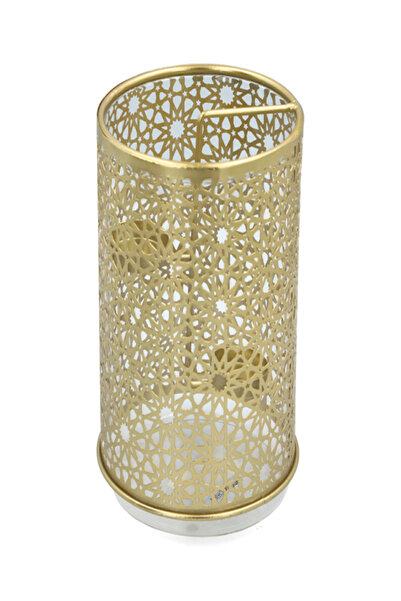 SERENE حامل شموع معدني أنيق مزخرف بقاعدة مسطحة متينة