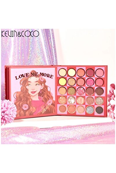 Flippy Paletă fard de pleoape Kevin&Coco, 59 de culori, stil carte, 3 straturi, 14,2x14,2x2,3 cm, 80g, fără sulfați