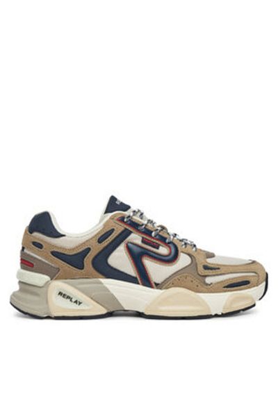 Replay Men's Sneakers beige REPLAY-GMS9M .000.C0008T 3444 BEIGE NAVY RED