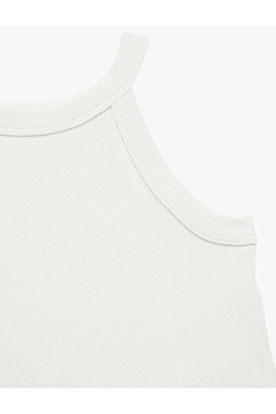 Koton Cotton Sleeveless Halter Neck Slim Fit Crop Tank Top
