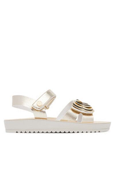 Naturino Sandale pentru fete aurii NATURINO-0503287 02 GISTEN CREP LUX PLATINUM M