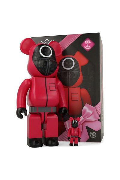 bearbrick لعبة الحبار BE@RBRICK (لعبة الحبار) حارس "○/△/□" 100٪ و 400٪