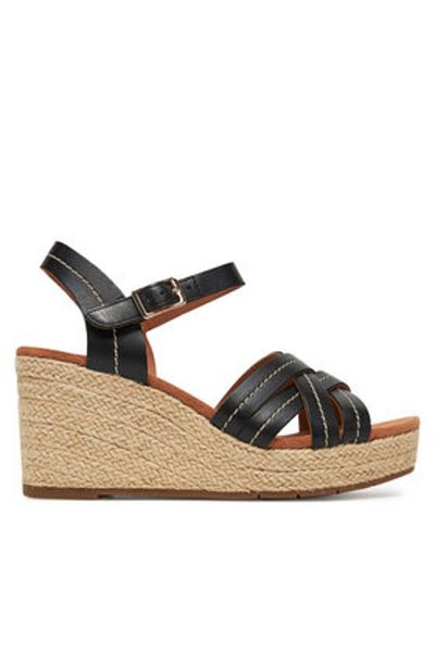 CLARKS Women's Espadrilles black CLARKS-26181462 BLACK LEATHER