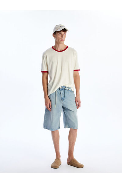 LC Waikiki Ανδρικό τζιν σορτς Indigo Rahat Kalıp