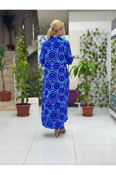 Punta Otantik Sln31123 Cotton Viscose Buttoned Long Selin Dress