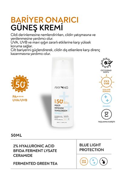 Anyong Moisturizing and Repairing Sunscreen – Spf 50+ – for Face – New Generation Blue Light Protection