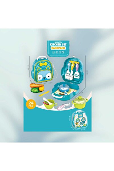 OEM Set bucatarie in rucsac, Aragaz si 24 accesorii, Albastru 3+