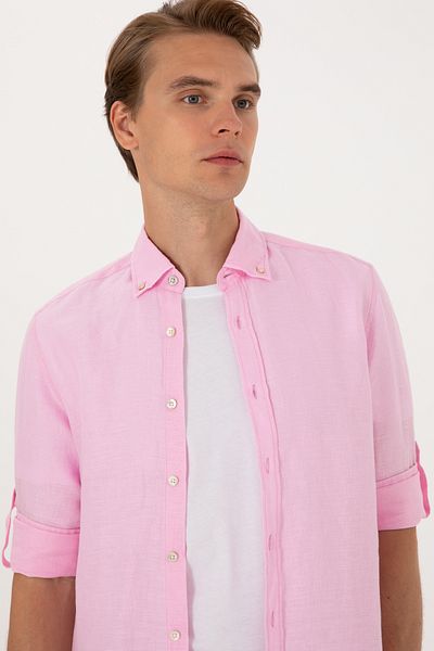 U.S. Polo Assn. Men's Light Pink Long Sleeve Shirt 50299597-Vr078