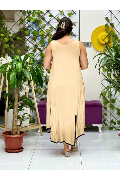 Punta Otantik Vl7051 Spanish Voile Dress Camel