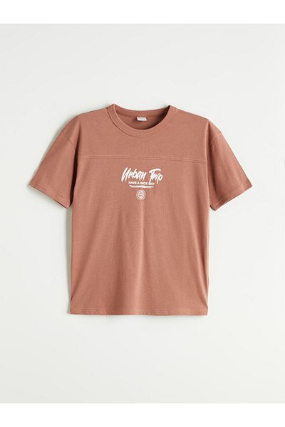 LC Waikiki Brown Crew Neck Boys T-Shirt and Shorts